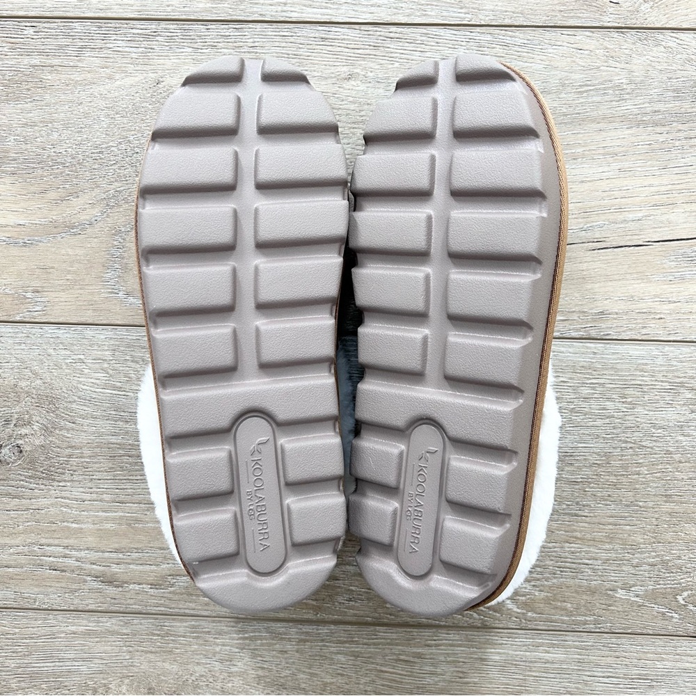 Koolaburra Chestnut Suede Shearling-Lined Clog Mules - Picture 10 of 12